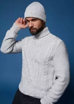 Взязаная меланжевая шапка (56-58)