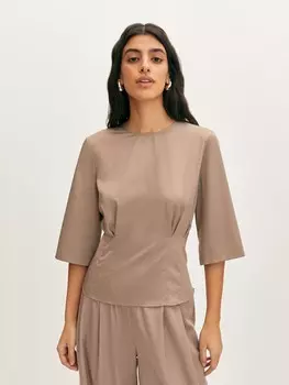 Шелковая блуза с защипами XL(50)