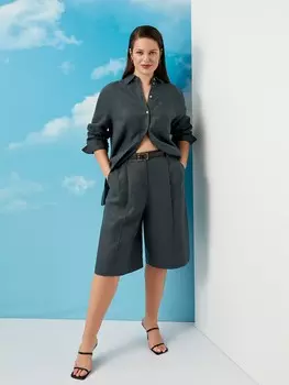 Шорты серые льняные LALIS