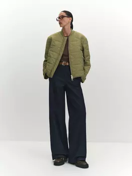 Стеганая куртка с подвязами и утеплителем из синтепона M(46)