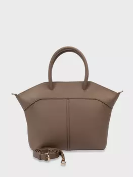 Сумка-тоут серо-бежевая (39*12*27)