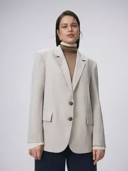 Светлый пиджак классического кроя 4XL(56)