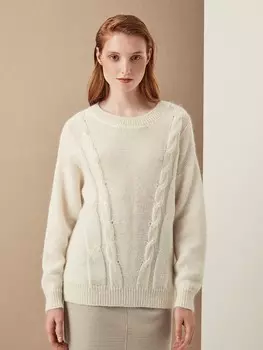 Свитер шерстяной фактурной вязки ELIS