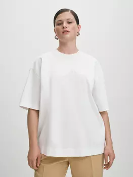 Свободная футболка из хлопка с пайетками M(46)