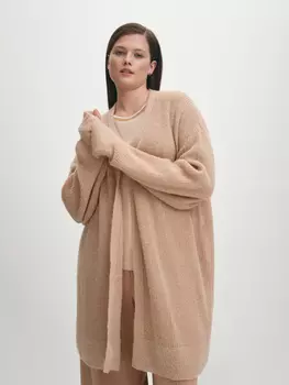 Теплый удлиненный вязаный кардиган XL(50)