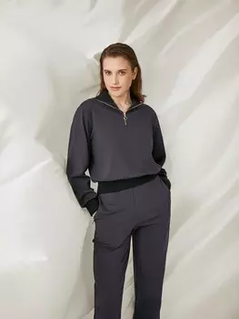 Толстовка с воротником на молнии S(44)