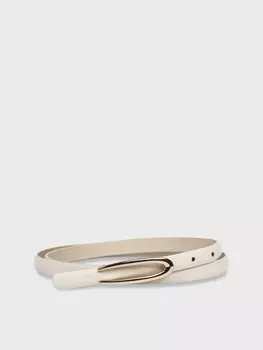 Тонкий ремень с золотой пряжкой (90)