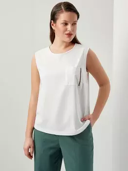 Топ без рукавов белый XL(50)