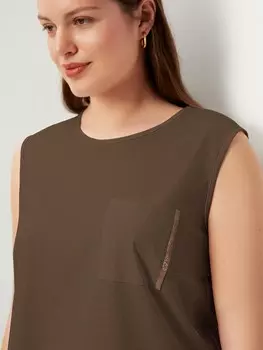 Топ без рукавов коричневый XL(50)