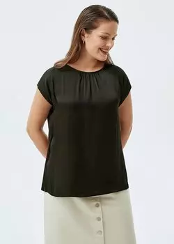 Топ чёрный из вискозного шелка XL(50)
