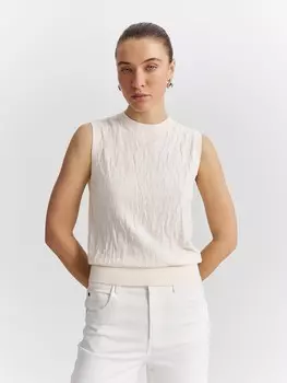 Топ с фактурным рисунком XS(42)