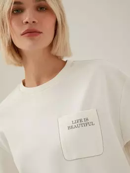 Топ с карманом трикотажный S(44)