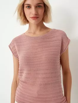 Топ с коротким рукавом вязаный S(44)