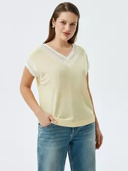 Топ с коротким рукавом жёлтый XL(50)