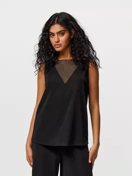 Топ с V-вырезом и декором XS(42)