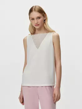 Топ с V-вырезом и декором XS(42)