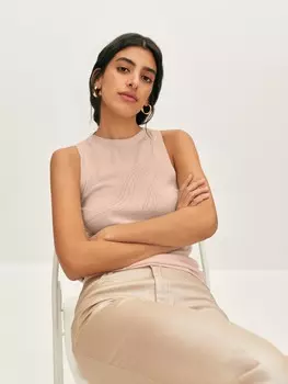 Топ вязаный с узором S(44)