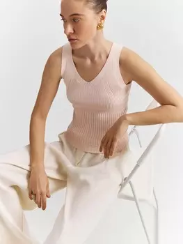 Топ вязаный с V-вырезом XS(42)