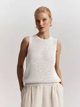 Топ вязаный со льном XS(42)