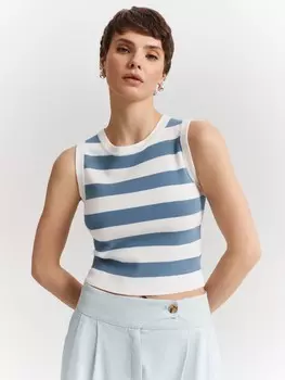 Топ вязаный в полоску XS(42)