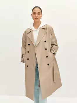 Тренч с поясом бежевый (50)