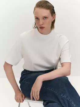 Трикотажная блуза с коротким рукавом-реглан M(46)