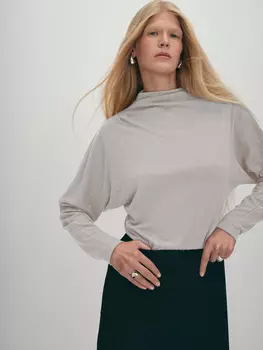 Асимметричная блуза с длинным рукавом XS(42)