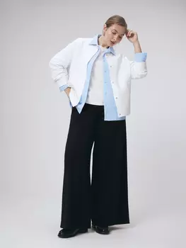 Трикотажные брюки палаццо M(46)