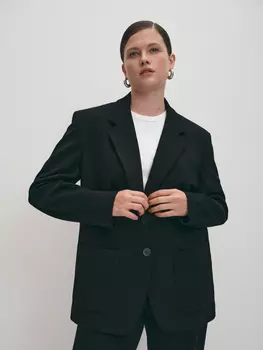 Трикотажный базовый жакет на пуговицах M(46)