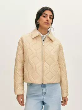 Укороченная куртка с фигурной стёжкой XS(42)