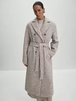 Длинное зимнее утепленное шерстяное пальто XS(42)