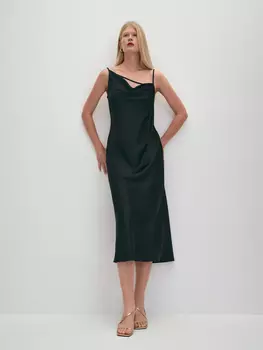 Вечернее платье на бретелях из атласной ткани M(46)