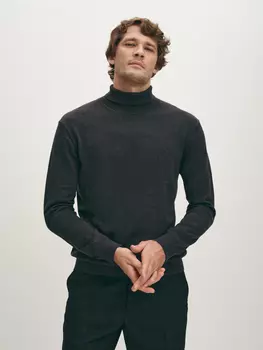 Водолазка из фирменной пряжи на основе хлопка с добавлением шерсти мериноса L(52)