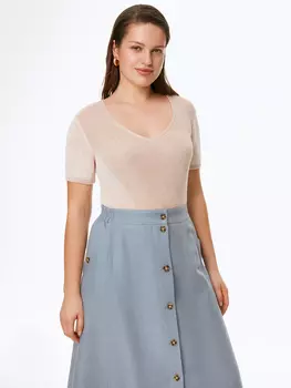 Вязаная футболка с V-вырезом XL(50)