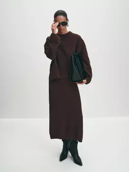 Вязаная юбка из итальянской буклированной пряжи XS(42)