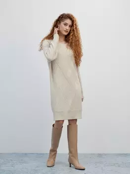 Вязаное платье с V-вырезом XS(42)