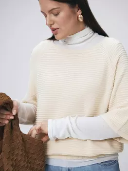 Вязаный джемпер из 100% хлопка с рукавом реглан 4XL(56)