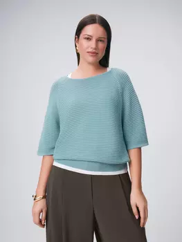 Вязаный джемпер из 100% хлопка с рукавом реглан 4XL(56)