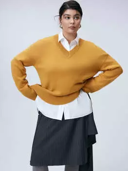 Вязаный джемпер из шерсти мериноса XXL(52)