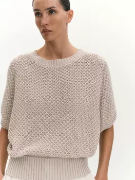 Вязаный джемпер изо льна и хлопка XS(42)