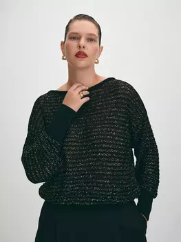 Вязаный джемпер с открытым плечом из вискозы M(46)