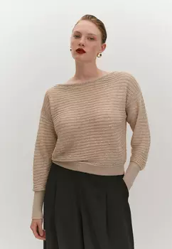 Вязаный джемпер с открытым плечом из вискозы 4XL(56)