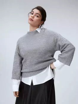 Вязаный джемпер с укороченным рукавом 4XL(56)