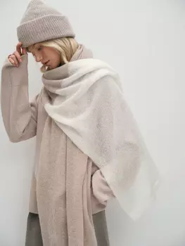 Вязаный палантин с мягкой шерстью (192*75)