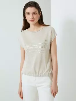 Вязаный топ с принтом S(44)