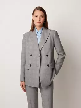 Жакет двубортный в клетку XS(42)