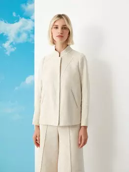 Жакет из хлопка и льна светлый S(44)