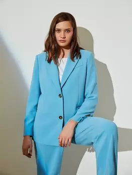 Жакет однобортный голубой XL(50)