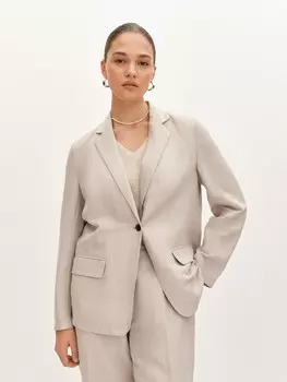 Жакет однобортный со льном M(46)