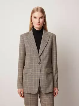 Жакет однобортный в клетку XS(42)